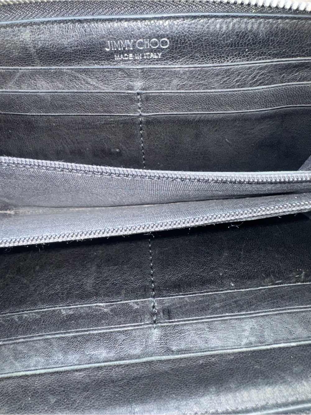 Jimmy Choo Black Leather Zip Wallet - Picture 5 of 9